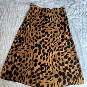 J Crew - Mid Length Slip Skirt in Animal Print
